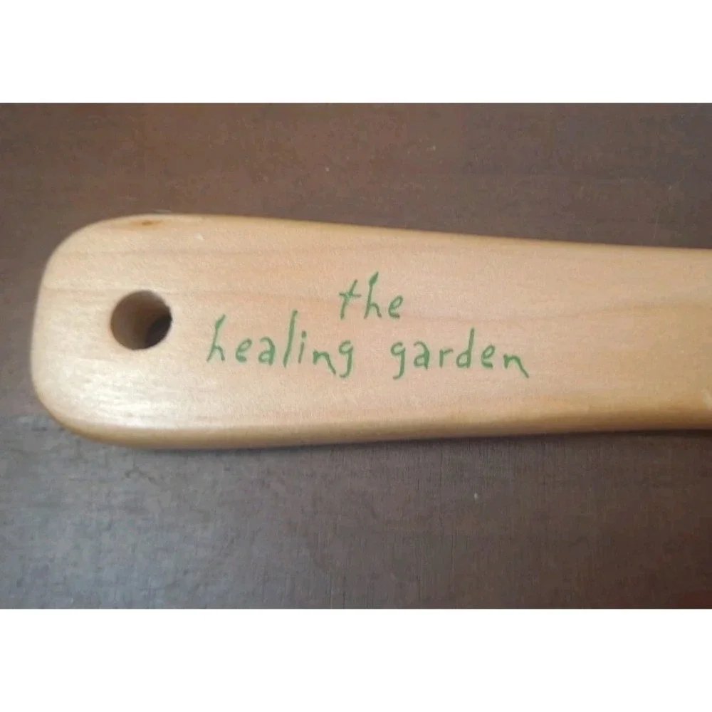 The Healing Garden Wooden Natural Bristle Body Brush for Dry or Wet Brushing 9in